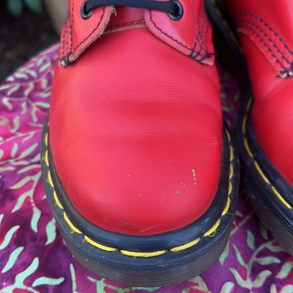🏴󠁧󠁢󠁥󠁮󠁧󠁿 Dr. Martens MIE Vintage Smooth Red Leather 90’s Y2K Boots - Picture 14 of 17